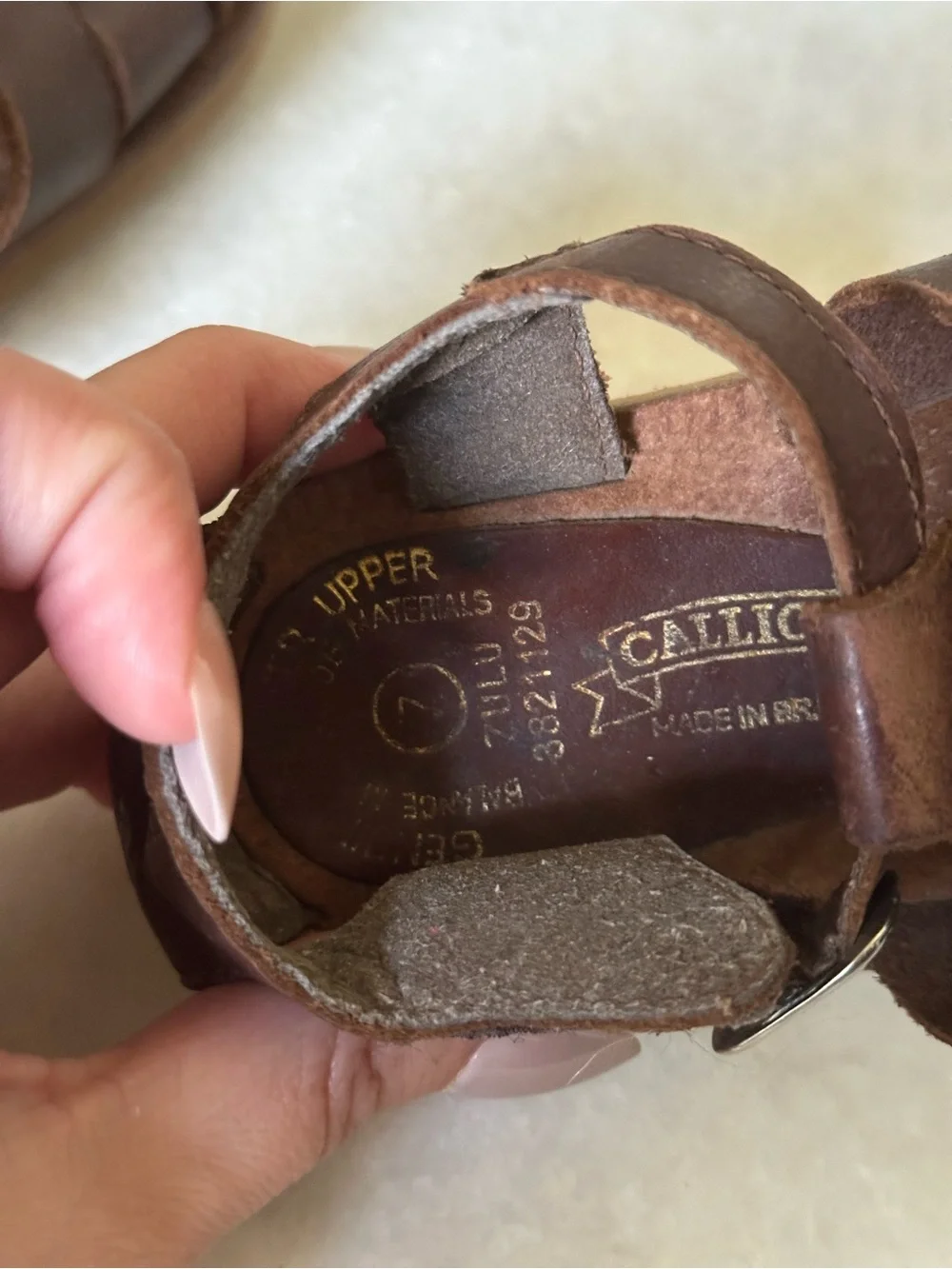 Kids Brown Leather Fisherman Sandals